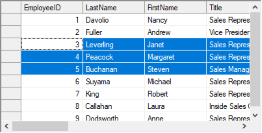 row range selection