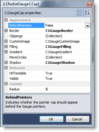 C1RadialGauge1.Cap Item Editor