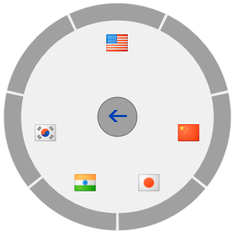 Radial menu items