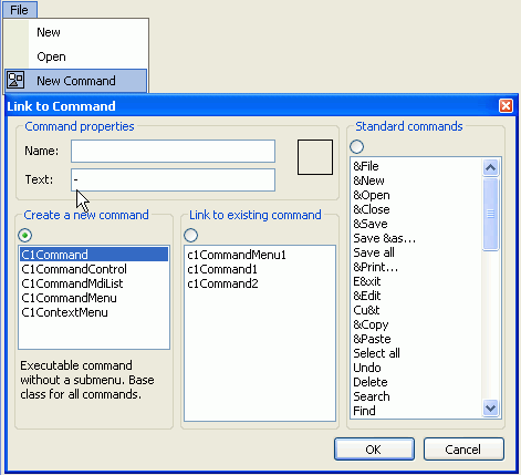 Link to Command Designer