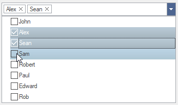 ComponentOne MultiSelect with MacBlue theme