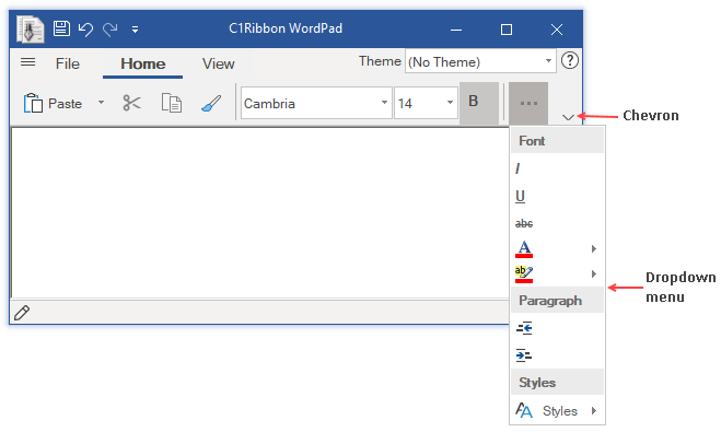 dropdown menu