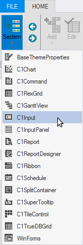 click dropdown menu