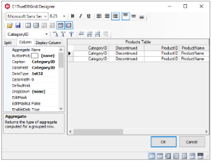 TrueDBGrid Designer