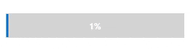 Progressbar in action showing percentage of progress
