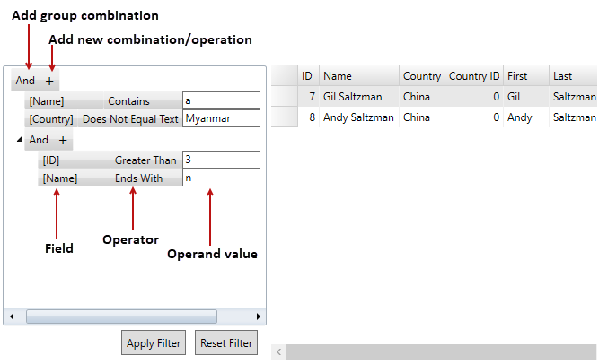 labelled image for filter editor