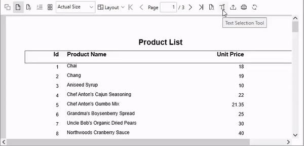 Se;ect and copy text in Flexviewer